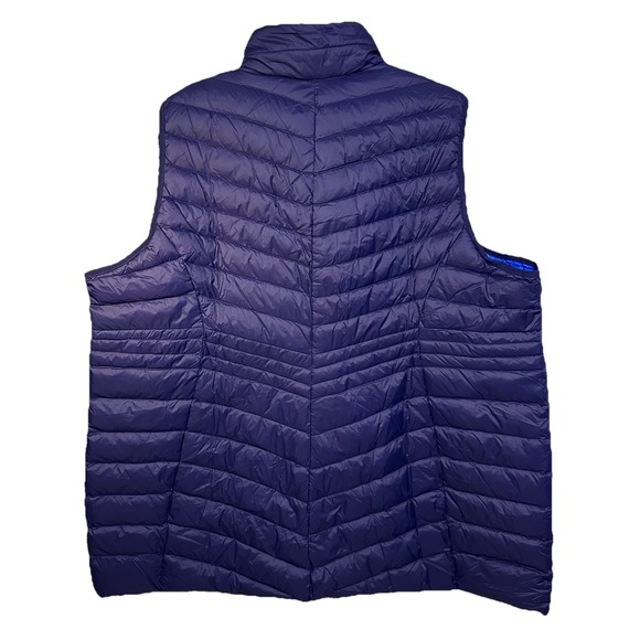 Lands' End Vest Navy Blue Goose Down Puffer 3x Womens 24W-26W Long Packabe NEW - Picture 2 of 7
